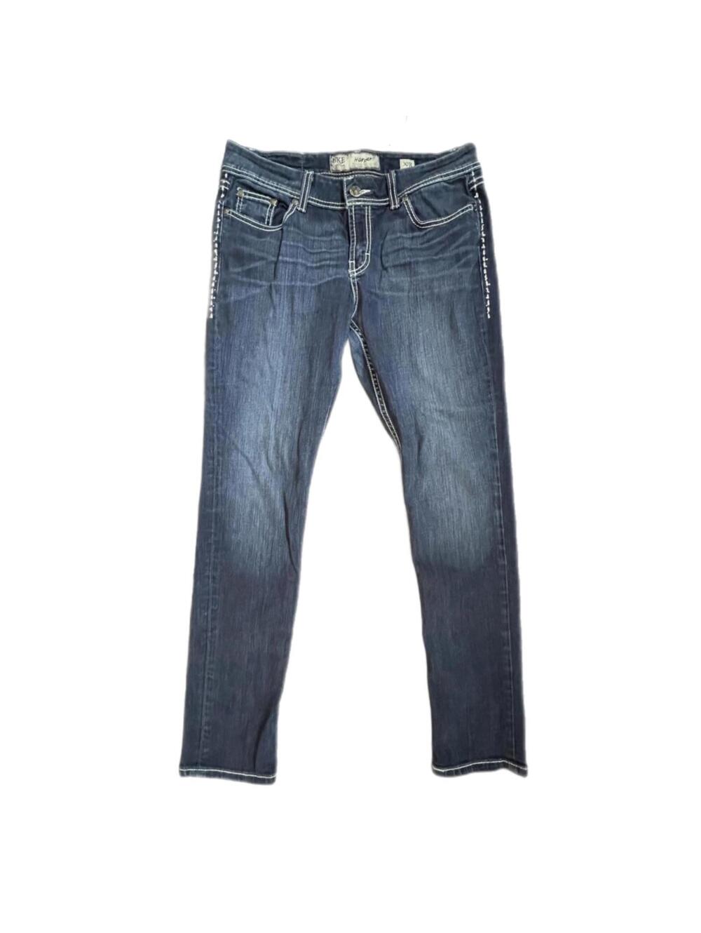 BKE Harper Skinny Jeans Dark Wash Contrast Stitch Embroidered‎ 30R